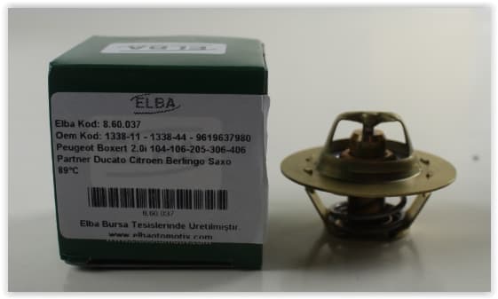 ELBA TERMOSTAT 88C R11-FLASH-R9-R19 DZL-LGN 93-01 -KNG-DUCATO-P106-P30P405-XANTIA OEM: 7700723945-9605028680-1338.83 - ELBA 860037 kodlu oto yedek parça