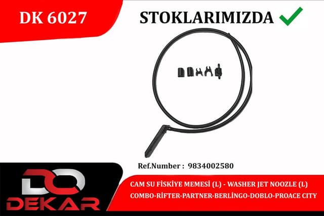 DEKAR CAM SU FISKIYE MEMESI SOL COMBO-RIFTER-PARTNER-BERLINGO-DOBLO-PROACE CITY OEM: 9834002580 - DEKAR DK6027 kodlu oto yedek parça