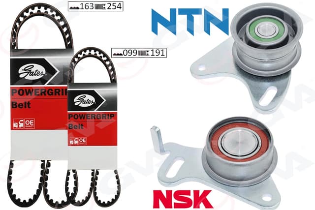 GVA TRİGER KAYIŞ SETİ EKSANTRİK SETİ HYUNDAI H100 STAREX 2.5L D4BB D4BF 97- / KIA K2500 2.5L D4BH 03- / MITSUBISHI L300. L200 2.5L 4D56 K64T K74T 96-07 / PAJERO 2.5L 4D56 94- 2 KAYIŞ 2 RULMAN 16 OEM: 2431542200-2335642500-2431742000 - GVA 59T9173G kodlu oto yedek parça