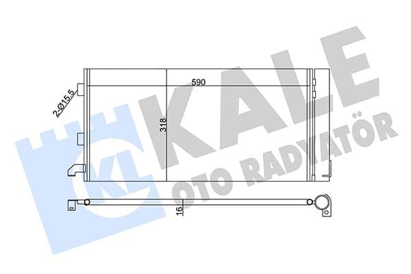 KALE-RADYATOR KONDENSER AL/PL/BRZ PANDA -CORDOBA-IBIZA III OEM: 51782753-51960727 - KALE 350570 kodlu oto yedek parça