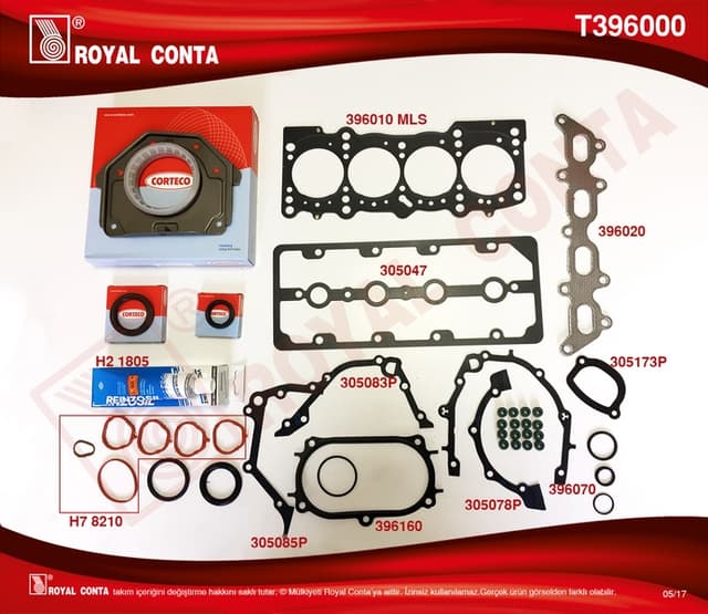 ROYAL MOTOR TAKIM CONTA KEÇELİ ALBEA-MAREA 1.2 16V  - ROYAL T396000 kodlu oto yedek parça