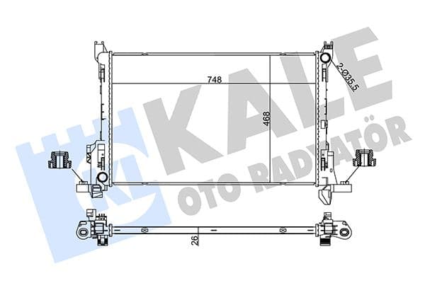 KALE-RADYATOR RADYATÖR BRAZING FIAT TALENTO-NISSAN NV300-OPEL VIVARO-RENAULT TRAFIC III-VAUXHALL VIVARO RADYATÖR 93868887-214103569R-6000618060 OEM: 93868887-214103569R-6000618060 - KALE 355630 kodlu oto yedek parça