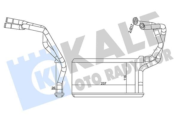 KALE-RADYATOR KALORİFER RADYATÖRÜ MITSUBISHI L200 2.5L 4D56T DI-D CR 4X2 4X4 KA4T KB4T 07-14 - ALEMİNYUM OEM: 7801A382 - KALE 358590 kodlu oto yedek parça