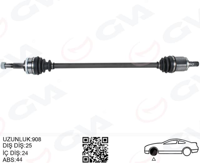 GVA KOMPLE AKS SAĞ NISSAN ALMERA 1.5L QG15DE N16 02- ABS Lİ OEM: 39100BM580 - GVA 4499906 kodlu oto yedek parça