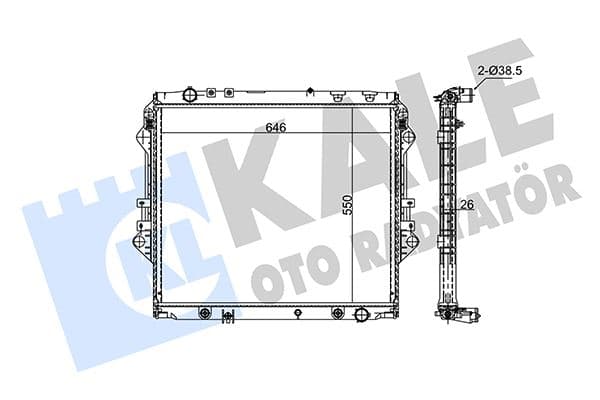 KALE-RADYATOR RADYATÖR AL/PL/BRZ HILUX VIII OEM: 164000L361-164000L390 - KALE 354905 kodlu oto yedek parça