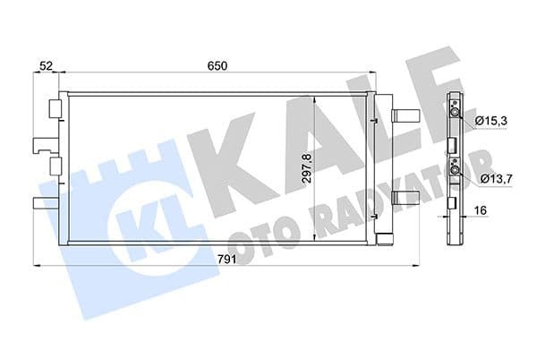KALE-RADYATOR KLIMA RADYATORU BMW F40 F44 F45 F46 F48 F39 MINI COUNTRYMAN F60 OEM: 64539271207 - KALE 361280 kodlu oto yedek parça