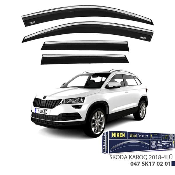 NIKEN KROMLU CAM RÜZGARLIĞI SKODA KAROQ 2018- 4LÜ  - NIKEN 047SK170201 kodlu oto yedek parça