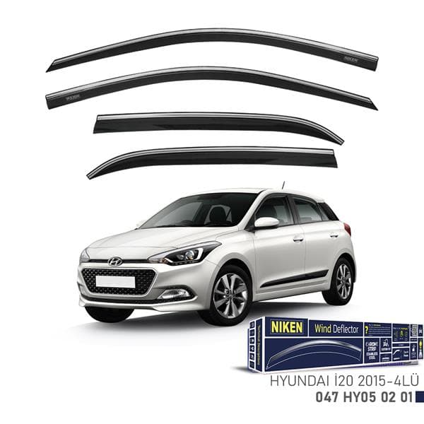 NIKEN KROMLU CAM RÜZGARLIĞI HYUNDAI I20 2015- 4LÜ  - NIKEN 047HY050201 kodlu oto yedek parça