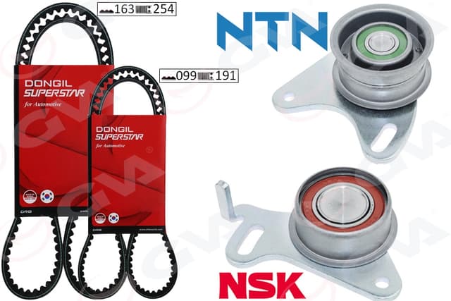 DONGIL TRİGER KAYIŞ SETİ EKSANTRİK SETİ HYUNDAI H100 STAREX 2.5L D4BB D4BF 97- / KIA K2500 2.5L D4BH 03- / MITSUBISHI L300. L200 2.5L 4D56 K64T K74T 96-07 / PAJERO 2.5L 4D56 94- 2 KAYIŞ 2 RULMAN 16 OEM: 2431542200-2335642500-2431742000 - DONGIL KIT99YU-163RU kodlu oto yedek parça