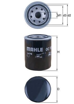 MAHLE YAĞ FİLTRESİ T4 AAF-ACU-AEN-AEU 90-03 - LT28-35 - LT40-55 82-96 - VOLVO 740-940-960 OEM: 074115561-075115561-1328162 - MAHLE OC105 kodlu oto yedek parça