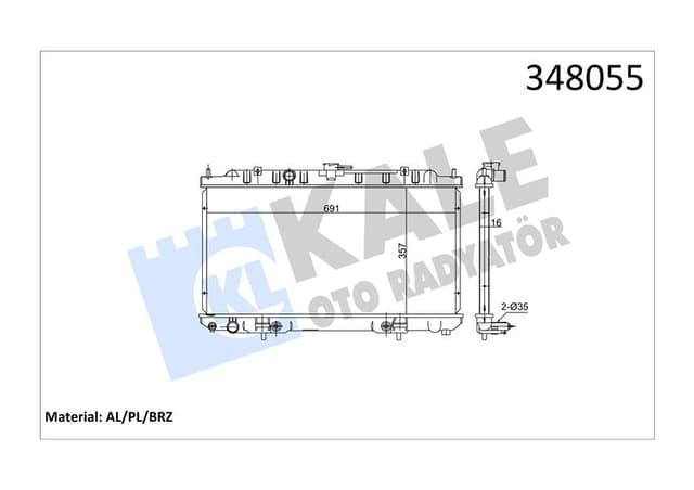 KALE-RADYATOR RADYATÖR AL/PL/BRZ ALMERA II AT OEM: 214604M403-214604M417-214604M700 - KALE 348055 kodlu oto yedek parça