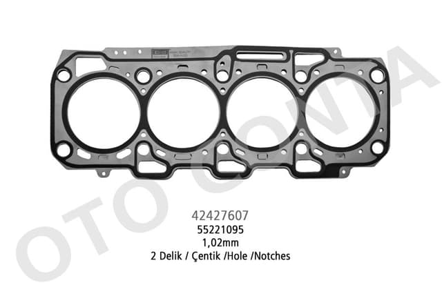 OTOCONTA SİLİNDİR KAPAK CONTASI FIAT DOBLO 10 LINEA 07 BRAVO II 07 14 500L 12 18 EGEA 16 20 500X 14 ALFA ROMEO GIULIETTA 10 16 MITO 09 15 1.6D MTJ 1.02mm OEM: 55221095-55208990 - OTOCONTA 42427607 kodlu oto yedek parça
