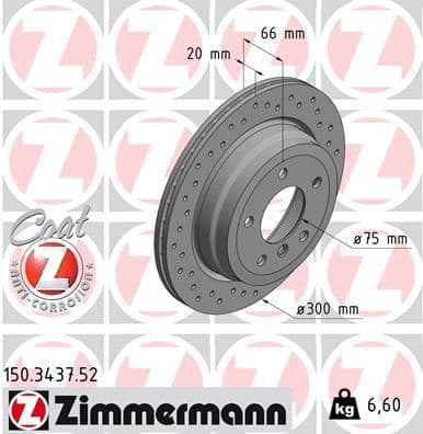 ZIMMERMANN ARKA FREN AYNASI BMW 1 E81 3 E90-E91-E92-E93 X1 E84 DELİKLİ 986479263-DF4802 34216855008-6864901-34216764653 OEM: 34216855008-6864901-34216764653 - ZIMMERMANN 150.3437.52 kodlu oto yedek parça