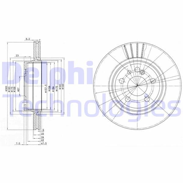 DELPHI FREN DISKI ARKA MERCEDES S-CLASS W140 W220 OEM: A1404230412 - DELPHI BG2740 kodlu oto yedek parça