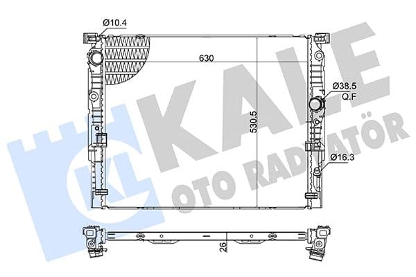 KALE-RADYATOR MOTOR SU RADYATORU BMW B48 G30 F90 G31 G32 G11 G12 OEM: 17118743664 - KALE 363505 kodlu oto yedek parça