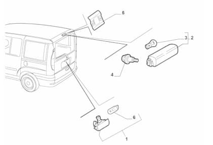 OPAR ARKA PLAKA LAMBASI DOBLO I-II-FIORINO-BIPPER-NEMO İKİ KAPI DUYLU AMPÜLLÜ OEM: 46814089-1359977080-6340.H0 - OP 46814089 kodlu oto yedek parça