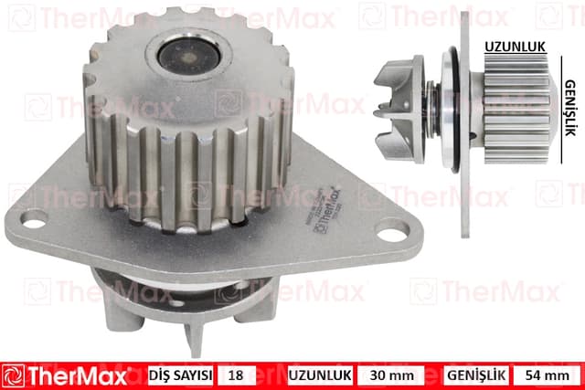 THERMAX DEVIRDAIM SU POMPASI PEUGEOT P206-P207-P307 CITROEN C2-C3-C4 1.4 16V KFU-ET3J4 18DIS 1201.G2-1609417180-1623095980 OEM: 1201.G2-1609417180-1623095980 - THERMAX T01.228 kodlu oto yedek parça