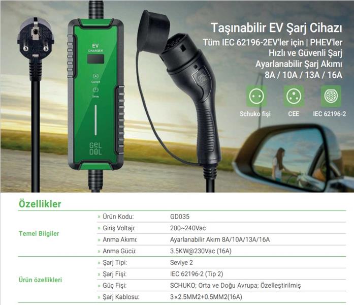 AUTEL 3.5 KW TAŞINABİLİR ŞARJ CİHAZI  - AUTEL GD035 kodlu oto yedek parça görseli