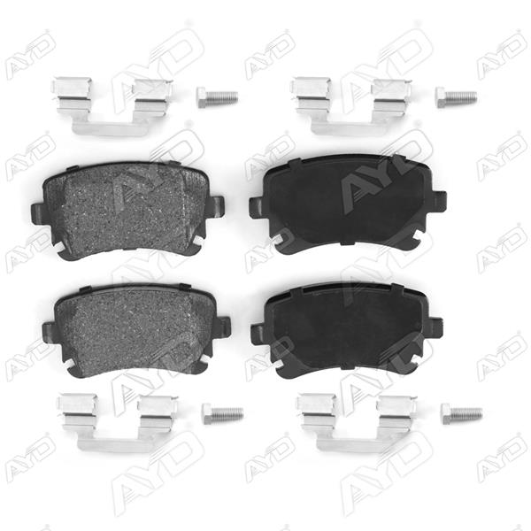 AYD ARKA BALATA VW TRANSPORTER T5 03 09 A4 04-09 A6 04-11 A8 03-10 CİVATA TAKIMLI OEM: 8E0698451C-4B3698451-4F0698451F - AYD 60026A kodlu oto yedek parça görseli