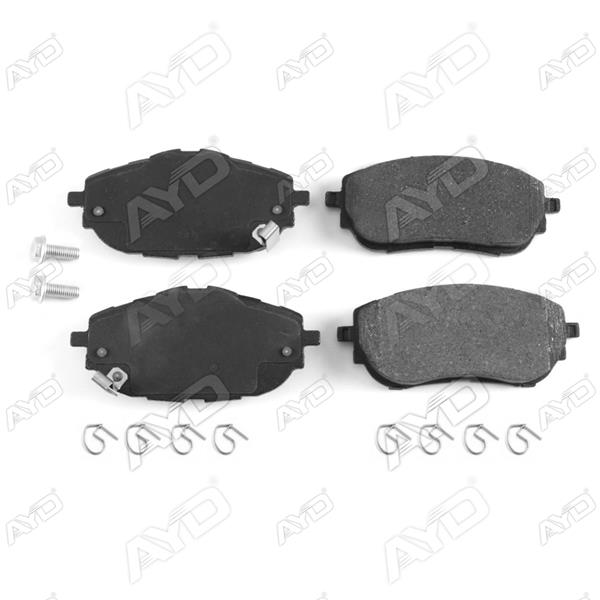 AYD ÖN FREN BALATA TOYOTA AURIS COROLLA 1.33L 1.6L 1NR-FE 1ZR-FAE NRE180 ZRE181 ZRE185 12- / 1.4L 1ND-FTV NDE180 12- OEM: 0446502390-0446502391 - AYD 60083A kodlu oto yedek parça görseli