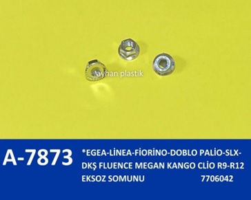 AYHAN EKSOZ SOMUNU EGEA-LİNEA-FİORİNO-DOBLO PALİO-SLX-DKŞ FLUENCE MEGAN KANGO CLİO R9-R12 OEM: 7706042 - AYHAN A7873 kodlu oto yedek parça görseli