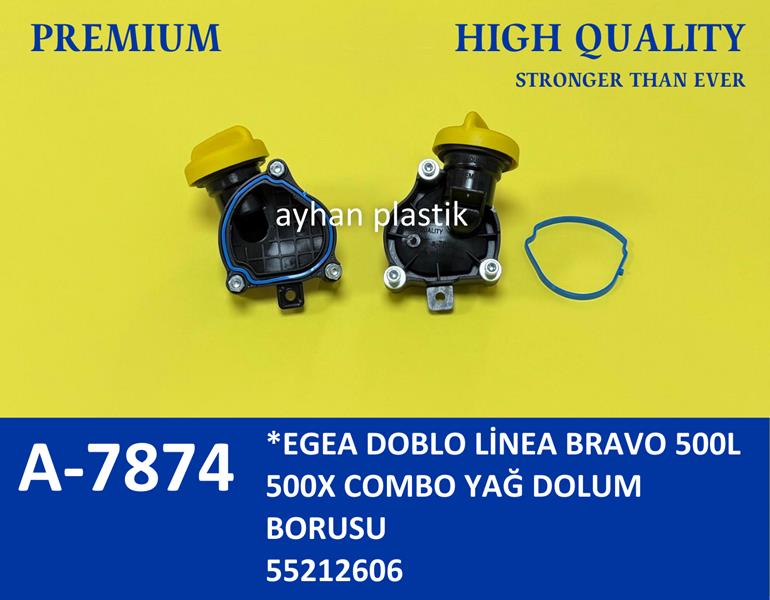 AYHAN YAĞ DOLUM BORUSU ve CONTASI EGEA DOBLO LİNEA BRAVO 500L 500X COMBO OEM: 55212606 - AYHAN A7874 kodlu oto yedek parça görseli