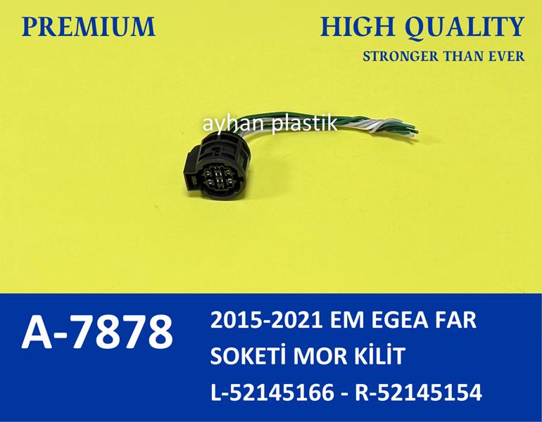 AYHAN FAR SOKETİ MOR KİLİT EM FIAT EGEA 2015-2021 OEM: 52145166-52145154 - AYHAN A7878 kodlu oto yedek parça görseli