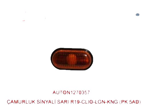 BARAN ÇAMURLUK SİNYALİ SARI RENAULT R19-CLIO-MEGANE-LAGUNA-R21 MASTER II 7700822136-7700847334 OEM: 7700822136-7700847334 - BARAN 050S kodlu oto yedek parça görseli