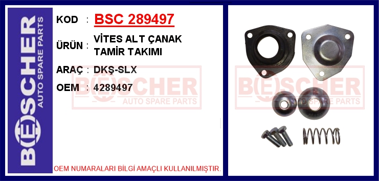 BESCHER VİTES ALT ÇANAK TAMİR TAKIMI DKŞ-SLX OEM: 4289497 - BSC 289497 kodlu oto yedek parça görseli