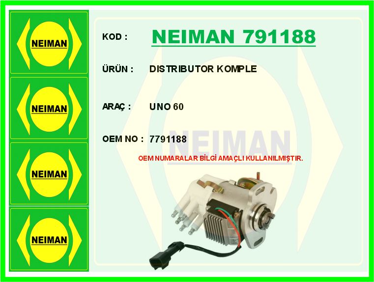BESCHER DISTRIBUTOR KOMPLE UNO 60 OEM: 7791188 - NEIMAN 791188 kodlu oto yedek parça görseli