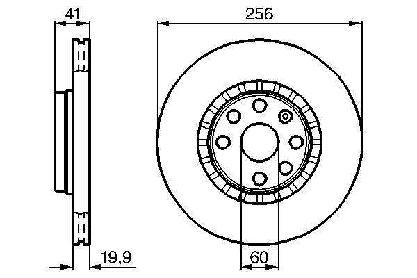 BOSCH ÖN FREN AYNASI ASTRA F-VECTRA A-CORSA B-ASCONA C-AVEO-KALOS 03 13 256x20x4DLxHAVALI 569010-93182285 OEM: 90511128-569055-569046-90421727 - BOSCH 0986478535 kodlu oto yedek parça görseli