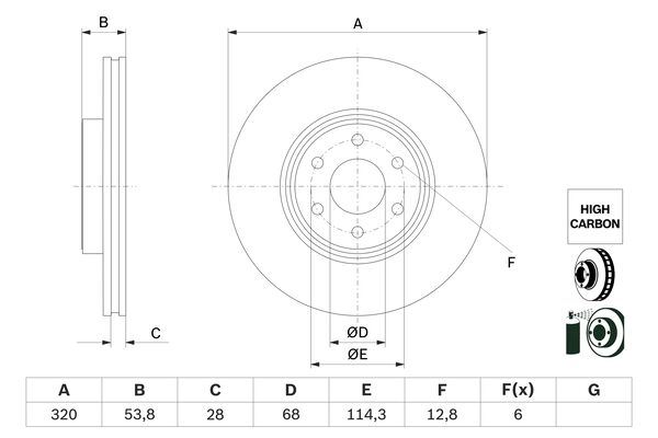 BOSCH FREN DISKI ON MERCEDES X-CLASS W470 17 A4704210200 OEM: A4704210200 - BOSCH 0986479H29 kodlu oto yedek parça görseli