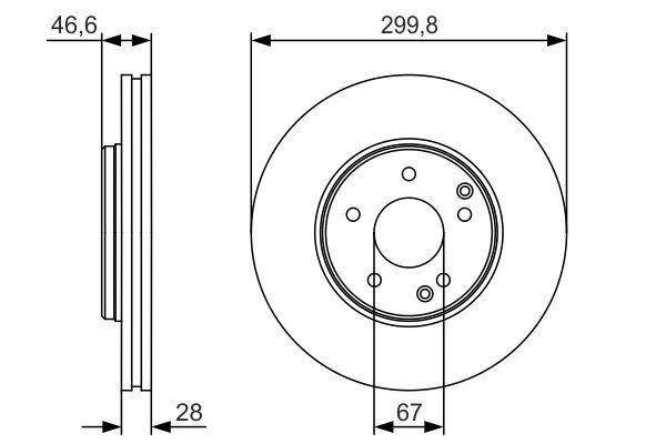 BOSCH FREN DISKI ON MERCEDES W203 CL203 C209 W210 R170 A2034210512 OEM: A2034210512 - BOSCH 0986479R79 kodlu oto yedek parça görseli