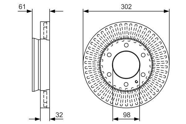 BOSCH ON FREN DISKI FORD RANGER TKE 2.2-3.2 11 MAZDA BT 50 2.2TDCI 12 AB311125AA-AB311125AC-1763037 OEM: AB311125AA-AB311125AC-1763037 - BOSCH 0986479V32 kodlu oto yedek parça görseli