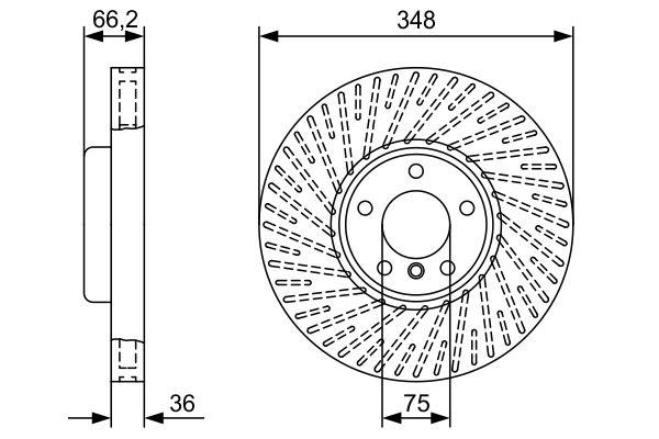 BOSCH FREN DISKI ON SOL BMW F10 F07 F11 F12 F01 OEM: 34116785669-34116898729 - BOSCH 0986479W19 kodlu oto yedek parça görseli