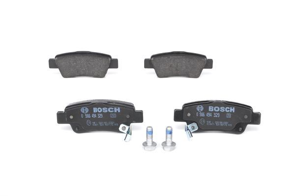 BOSCH ARKA FREN BALATA HONDA CR-V 2.2L N22A CTDi dizel RE6 06- / CR-V 2.0L R20 benzinli RE5 otomatik vites 07-15 / CR-V 1.6L N16A2 RE6 İ-DTEC dizel 4x2 4x4 13- OEM: 43022SWWG01-43022SWWG02-43022SWWG00 - BOSCH 0986494329 kodlu oto yedek parça görseli