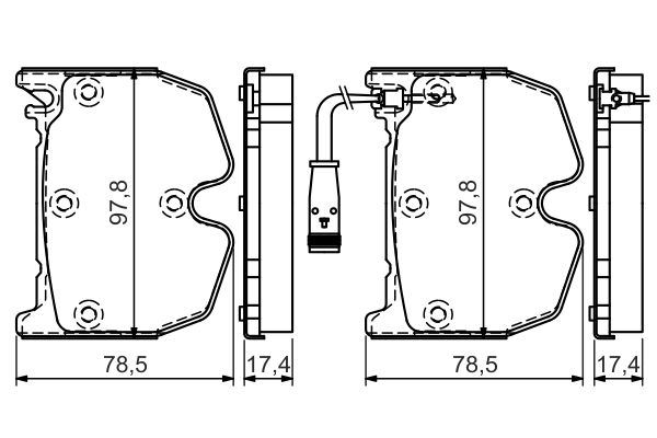 BOSCH FREN BALATASI ON MERCEDES C219 W211 W220 W221 R230 OEM: A0034207120 - BOSCH 0986494364 kodlu oto yedek parça görseli