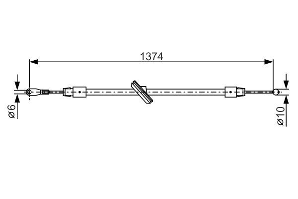 BOSCH FREN HALATI ON MERCEDES SPRINTER B906 . VW CRAFTER 30-35-50 1374mm OEM: A9064202885-2E0609701AN - BOSCH 1987482312 kodlu oto yedek parça görseli