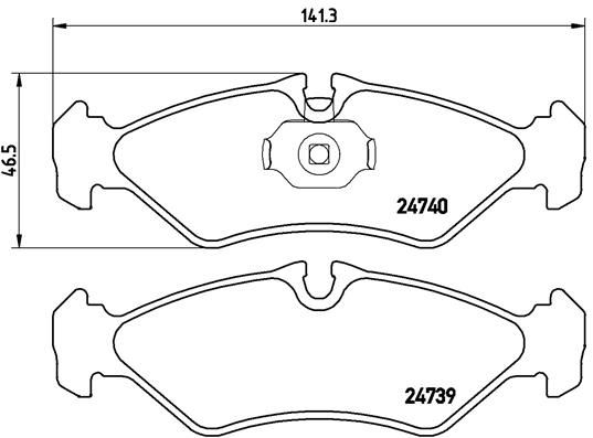 BREMBO FREN BALATASI ARKA MERCEDES SPRINTER B901 B904 . VW LT 28-35-46 KULAKLI KUCUK TIP A0024206920-2D0698451A OEM: A0024206920-2D0698451A - BREMBO P50081 kodlu oto yedek parça görseli