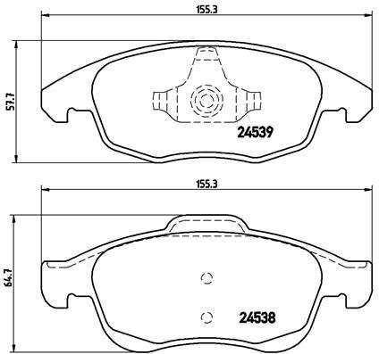 BREMBO ÖN FREN BALATASI PEUGEOT PARTNER 08>11 P5008 09>17 CITROEN BERLINGO 08> C4 PICASSO 06>15 DS4 11>18 D S5 15>18 283mm OEM: 1647862480-4254.C0-4254.13-4254.12 - BREMBO P61083 kodlu oto yedek parça görseli