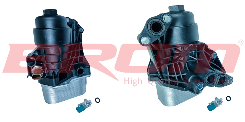 BROM YAĞ SOĞUTUCU KOMPLE CADDY 4-GOLF VI-VII-JETTA IV-PASSAT-SHARAN-TIGUAN-A3-Q3-LEON-TOLEDO 4-OCTAVIA 3 OEM: 03N115389A-03N115389B-03N115389K - BROM VW5031 kodlu oto yedek parça görseli