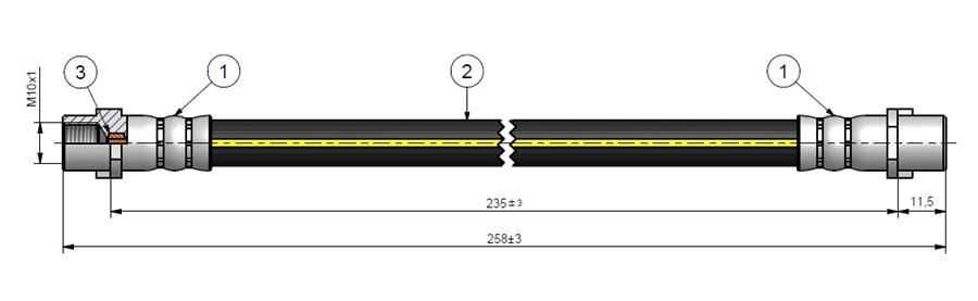 CAVO FREN HORTUMU ARKA MERCEDES SPRINTER B904 B905 . VW LT 28-46 A9044280435-2D0611775A OEM: A9044280435-2D0611775A - CAVO C800064B kodlu oto yedek parça görseli