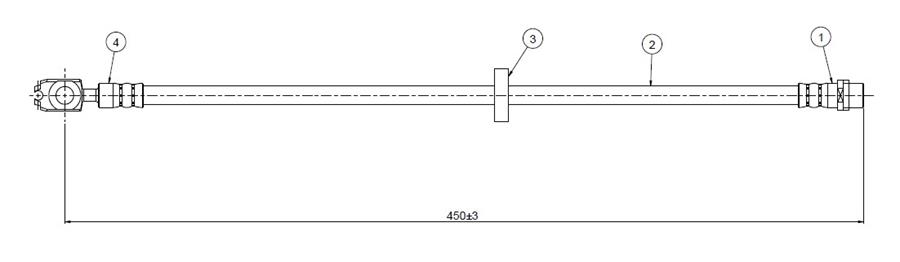 CAVO ÖN FREN HORTUMU A3 ALL MODELS 96 1J0611701 OEM: 1J0611701 - CAVO C800543B kodlu oto yedek parça görseli