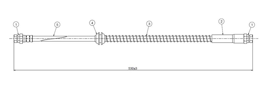 CAVO ARKA FREN HORTUMU CADDY III 04 2K0611775C-2K0611775D OEM: 2K0611775C-2K0611775D - CAVO C900127A kodlu oto yedek parça görseli