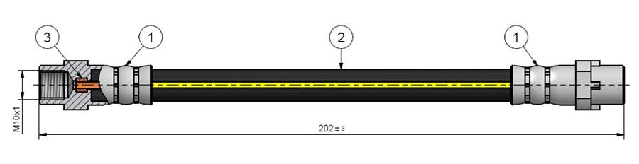 CAVO ARKA FREN HORTUMU 1 SERIES E81 E87 E88 04- OEM: 34306762838 - CAVO C900330A kodlu oto yedek parça görseli