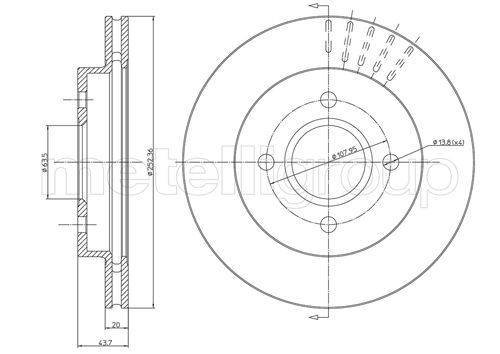 CIFAM ARKA FREN AYNASI MONDEO II 93 96 SCORPIO 94 99 OEM: 93BX2A315AD-5026786-1025911-4115996 - CIFAM 800317 kodlu oto yedek parça görseli
