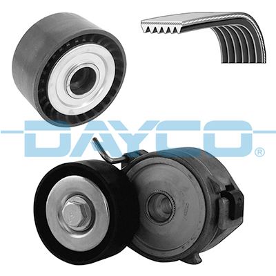 DAYCO ALTERNATÖR GERGİ KİTİ KLİMALI-6PK1708 KAYIŞ BERLINGO-JUMPY II-PARTNER-EXPERT 1.6 HDI 1611422880-16114228-5751.E6-5751.F4-5750.VQ-5750.YA-5750.XR OEM: 1611278180-1611424880-5751.F3 - DAYCO KPV242 kodlu oto yedek parça görseli