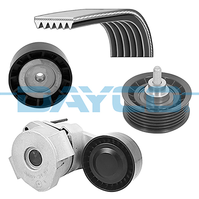 DAYCO ALTERNATOR V KAYIŞ RULMAN SETI BOXER III JUMPER III DUCATO III TRANSIT PUMA 06 KLIMALI 2.0 HDI-TDCI OEM: 1613845880-XS7E19A216AD - DAYCO KPV338 kodlu oto yedek parça görseli