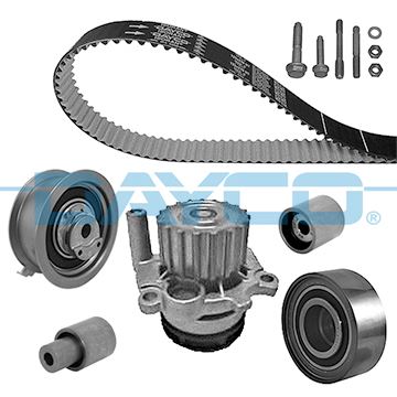 DAYCO DEVİRDAİMLİ TRİGER SETİ GOLF4-BORA-OCTAVIA-LEON-CORDOBA-A3 1.9 TDI AGR K025559XS OEM: 038198119D-038198119E - DAYCO KTBWP3600 kodlu oto yedek parça görseli