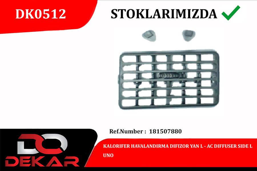 DEKAR KALORIFER HAVALANDIRMA DIFIZOR YAN L UNO OEM: 181507880 - DEKAR DK0512 kodlu oto yedek parça görseli